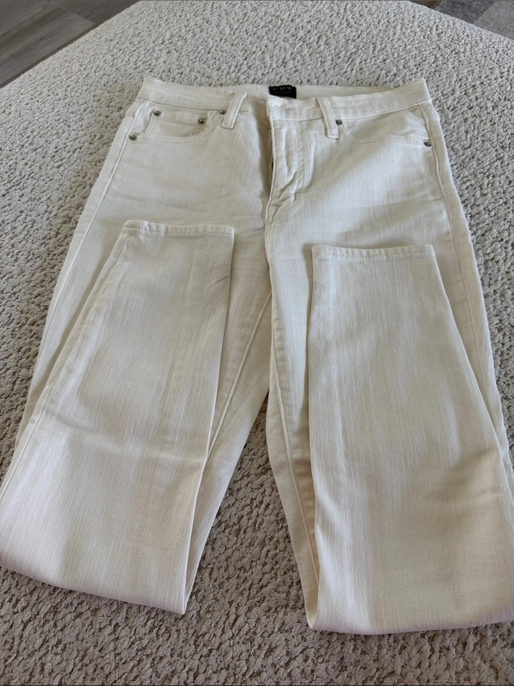 J. Crew Cream Straight-Leg Jeans